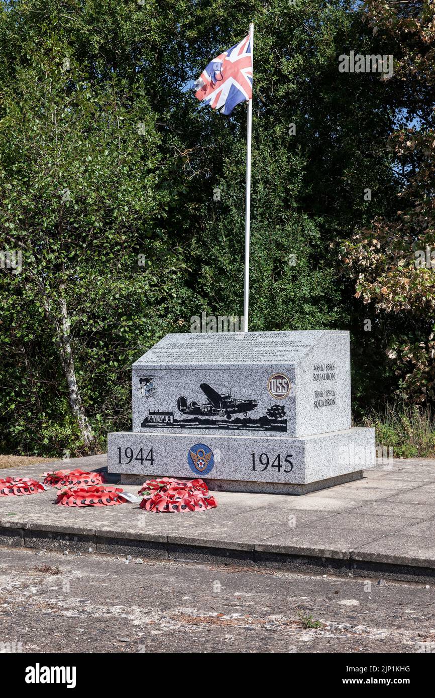 Das Carpetbaggers USA Airforce Memorial in Northamptonshire. England, Großbritannien Stockfoto