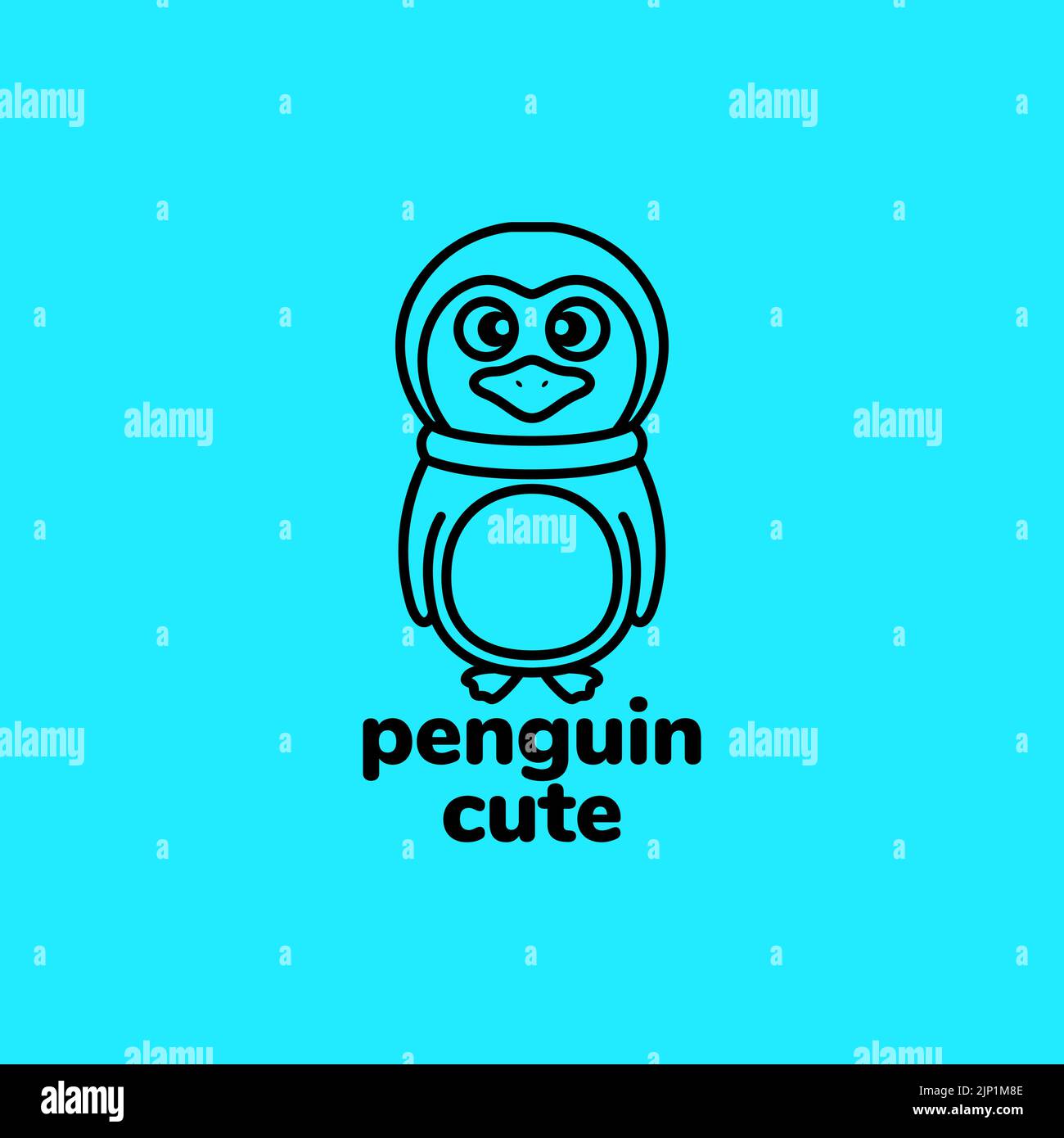 Niedliches kleines Pinguin-Logo Stock Vektor