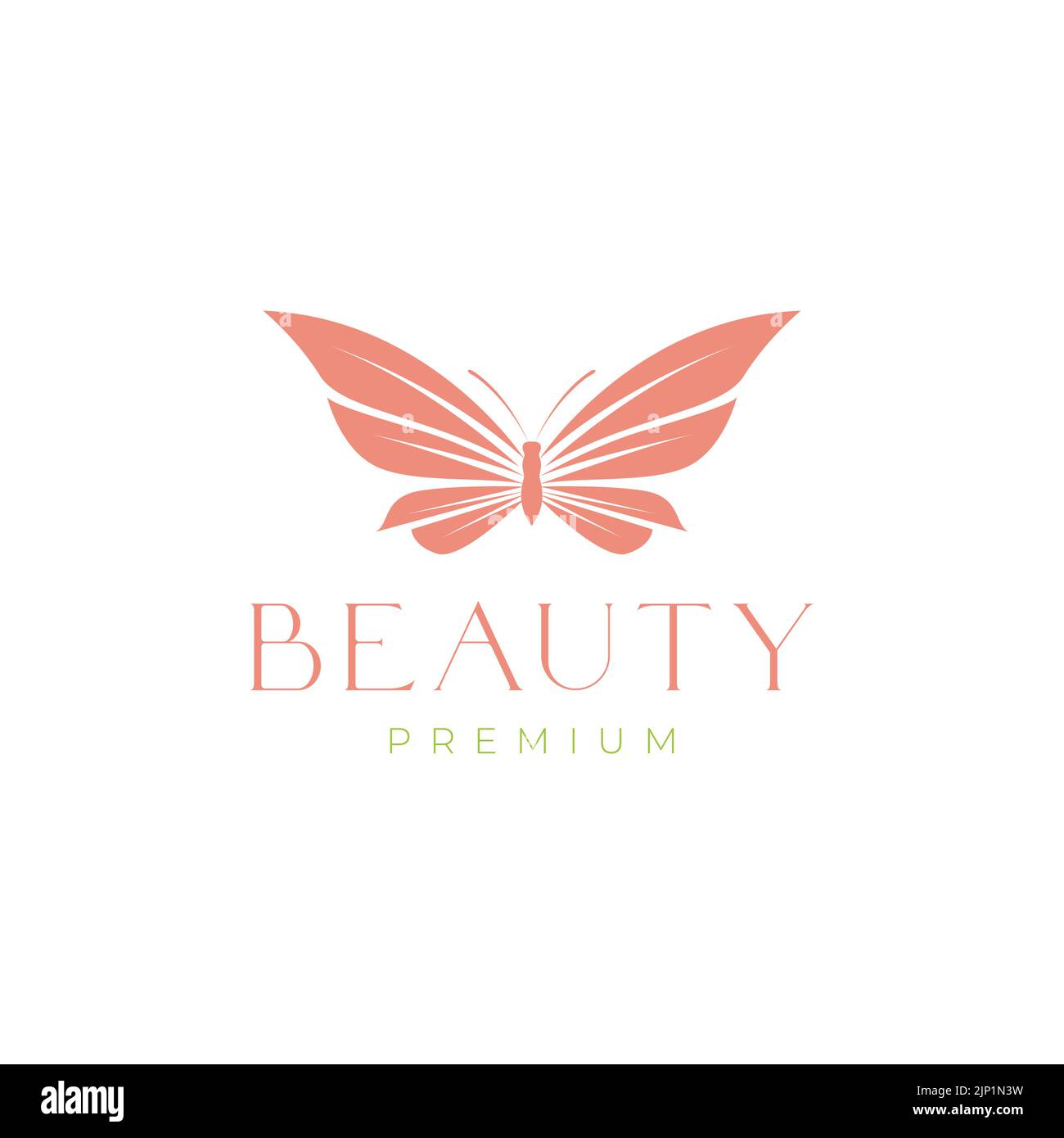 Feminine Schönheit ästhetisches Schmetterling-Logo-Design Stock Vektor