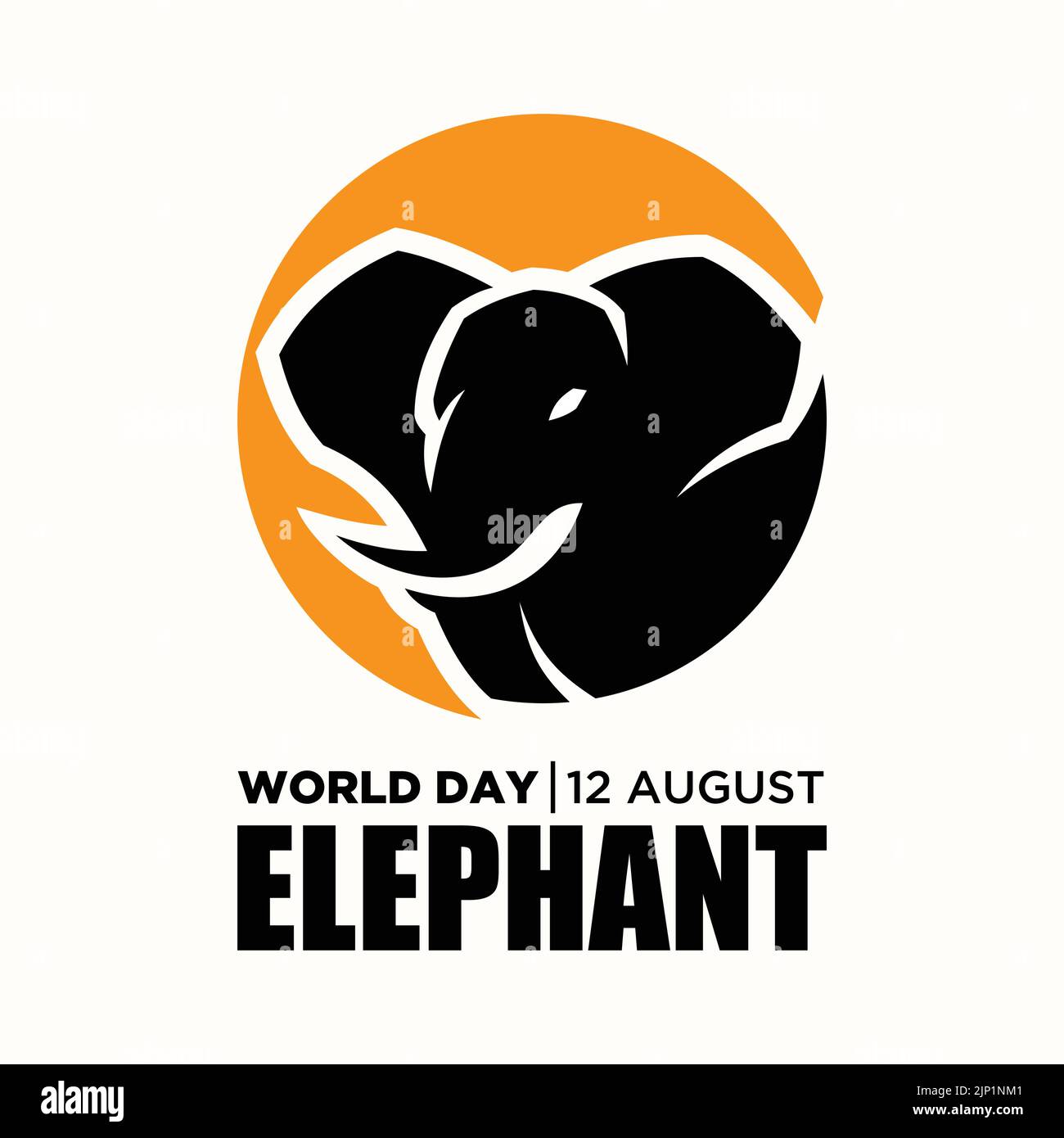 Brief World Elephant Day August 12 Vorlage Hintergrund. Vektorgrafik EPS.8 EPS.10 Stock Vektor