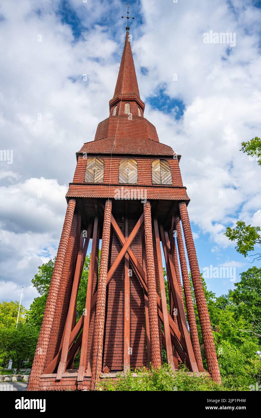 Hasjo-Glockenturm bei Skansen Stockfoto