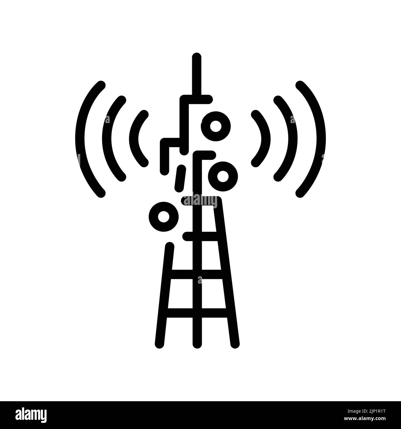 Symbol für die schwarze Linie der Sendung. Getriebeturm. Piktogramm für Webseite. Stock Vektor