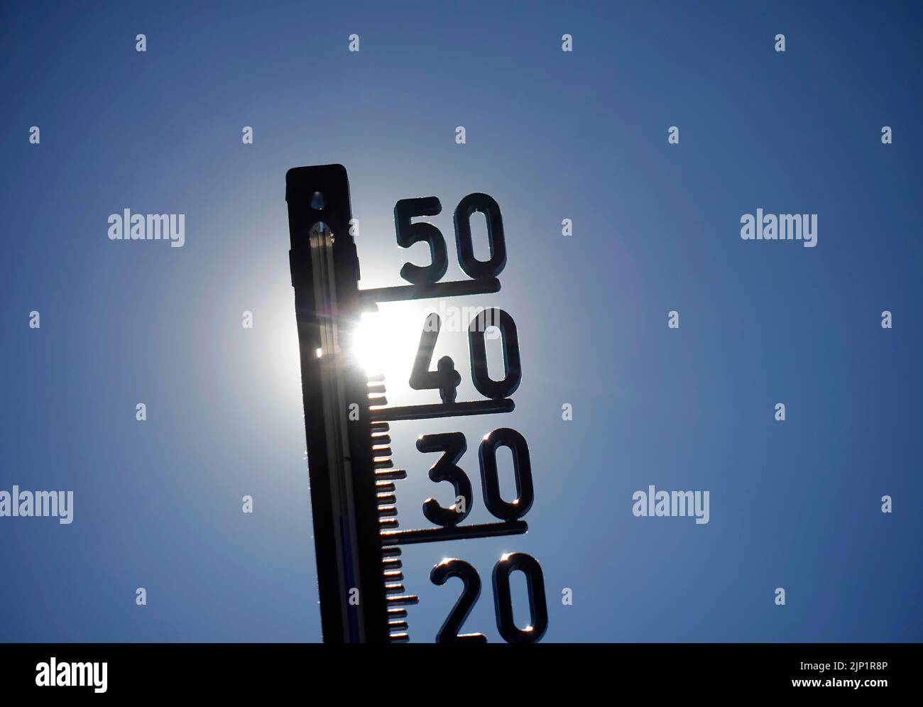 Thermometer, Hitzewelle in Deutschland Stockfoto