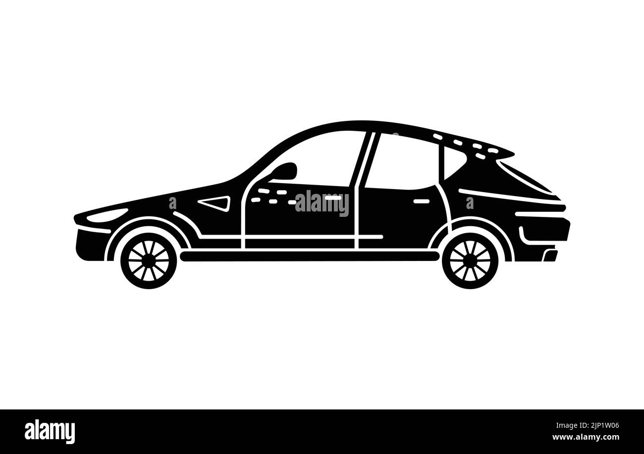 Vektorgrafik handgezeichnete Illustration eines Autos. Persönliche Fahrzeuge. Stock Vektor