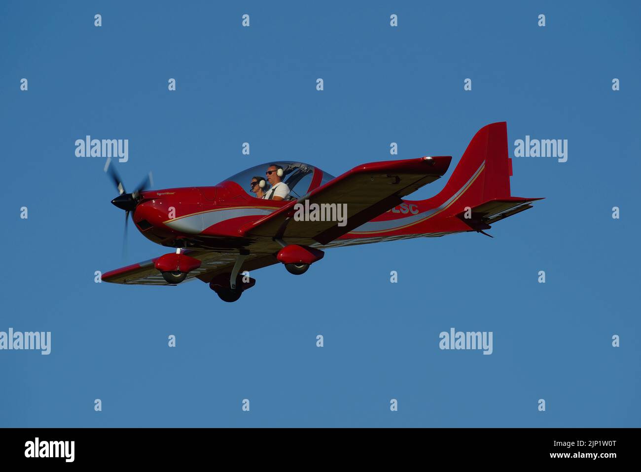 Ascent Industries Sports Star Aircraft, Landung von G-CLSC im RAF Valley Anglesey, Nordwales, Stockfoto