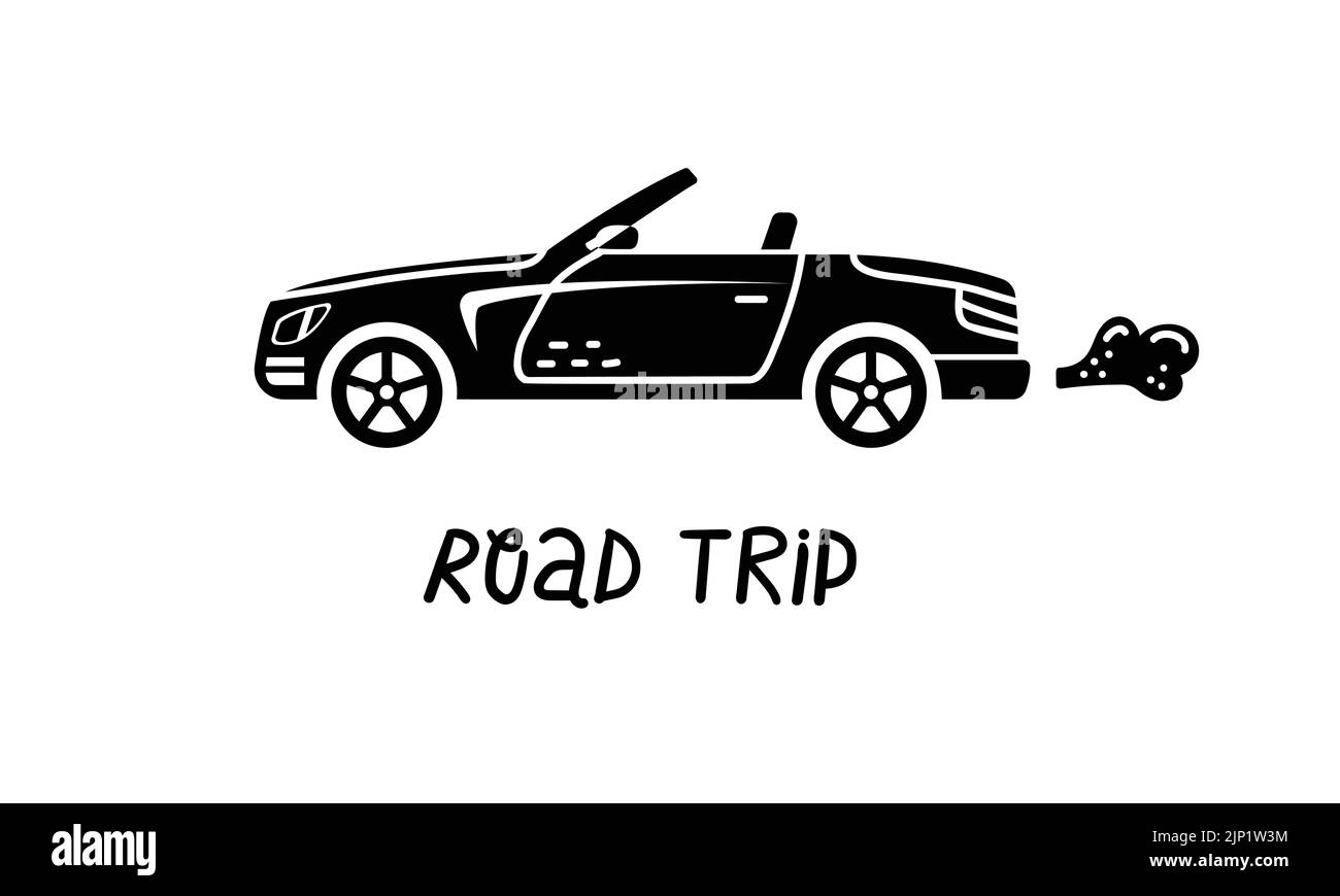 Vektorgrafik handgezeichnete Illustration eines Autos. Persönliche Fahrzeuge. Stock Vektor