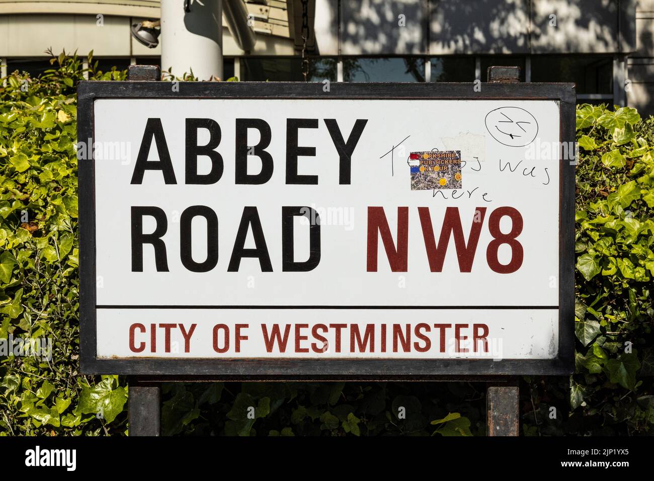 abbey Straßenschild befindet sich in london uk Stockfoto