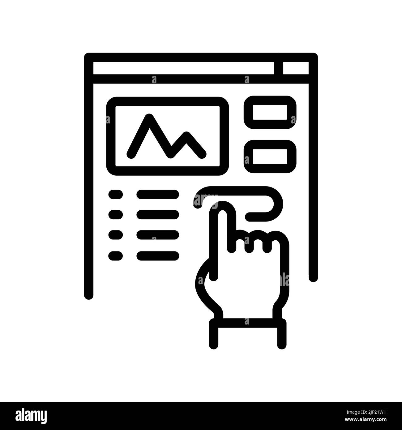 Symbol für die Abonnementzeile der Streaming-Plattform. Online-Werbeaktion Stock Vektor