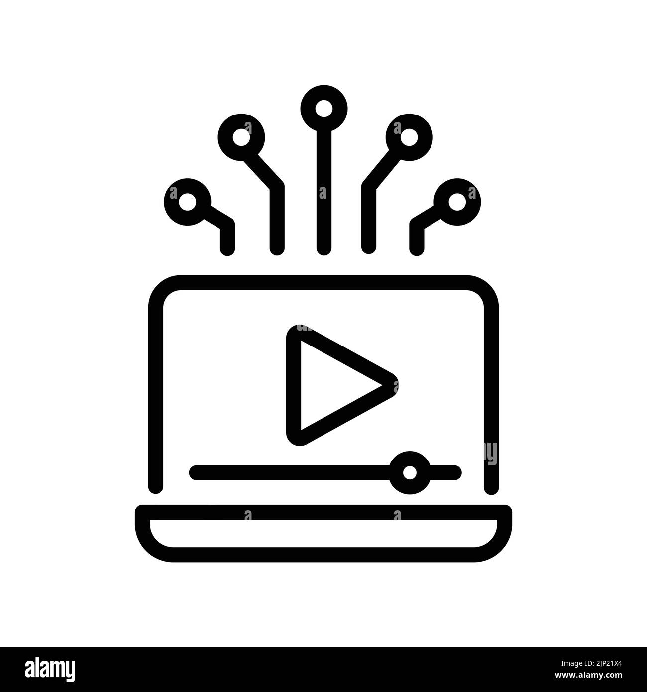 Symbol für die Streaming-Leitung. Online-Werbeaktion Stock Vektor