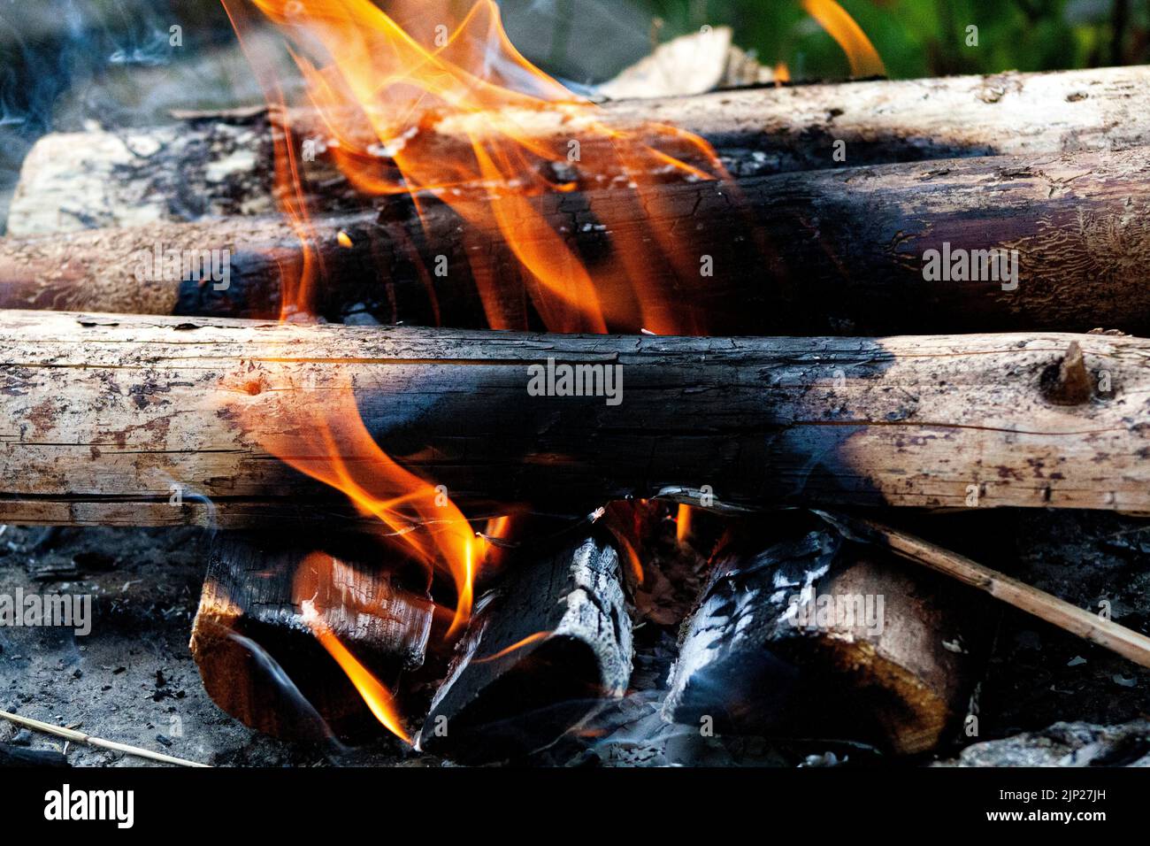 Feuer und heiße Kohle Stockfoto