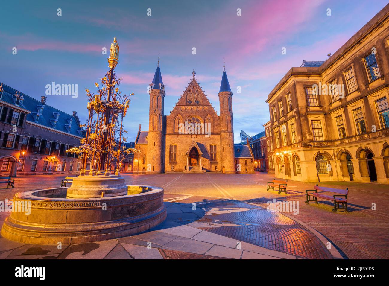 Den Haag, Niederlande, in der Morningzeit am Ridderzaal. Stockfoto