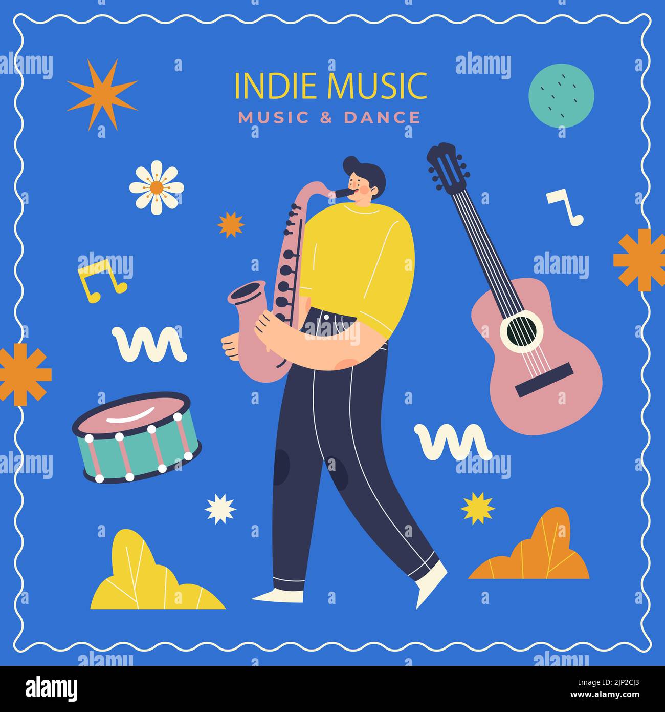 Handgezeichnete Indie-Musik-Illustration Vektor-Illustration Stock Vektor