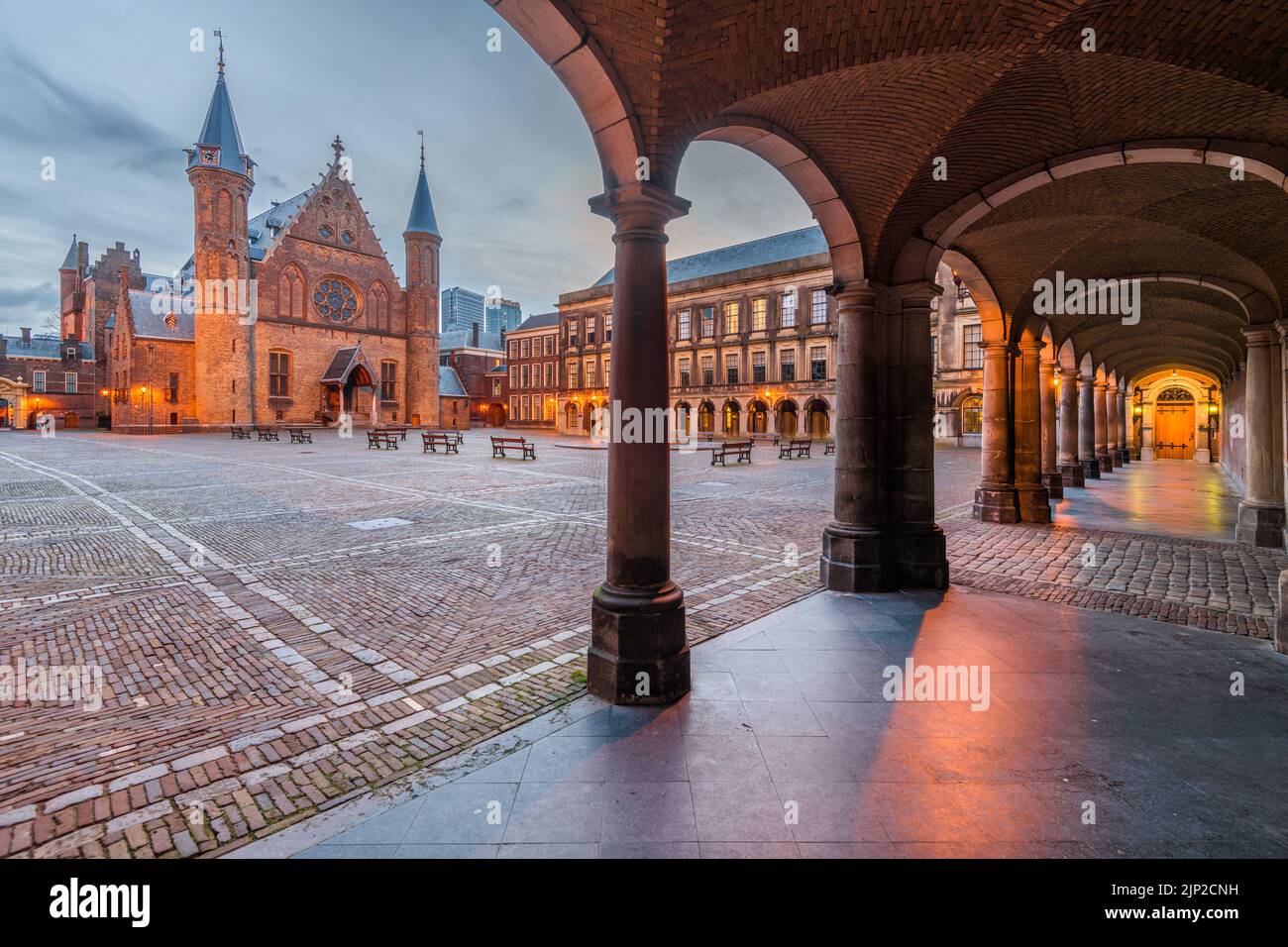 Den Haag, Niederlande, in der Morningzeit am Ridderzaal. Stockfoto