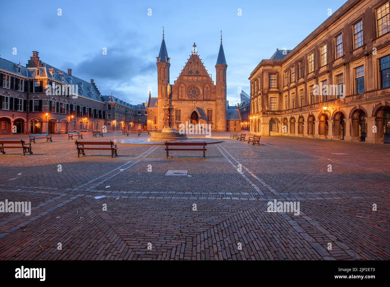 Den Haag, Niederlande, in der Morningzeit am Ridderzaal. Stockfoto