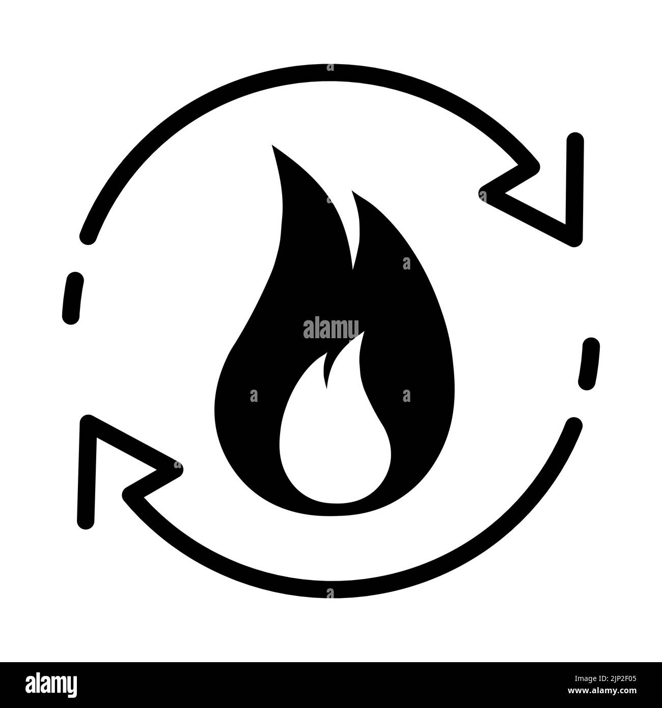 Feuer mit Pfeilen Rotationssymbol Stoffwechselprozesse Stock Vektor