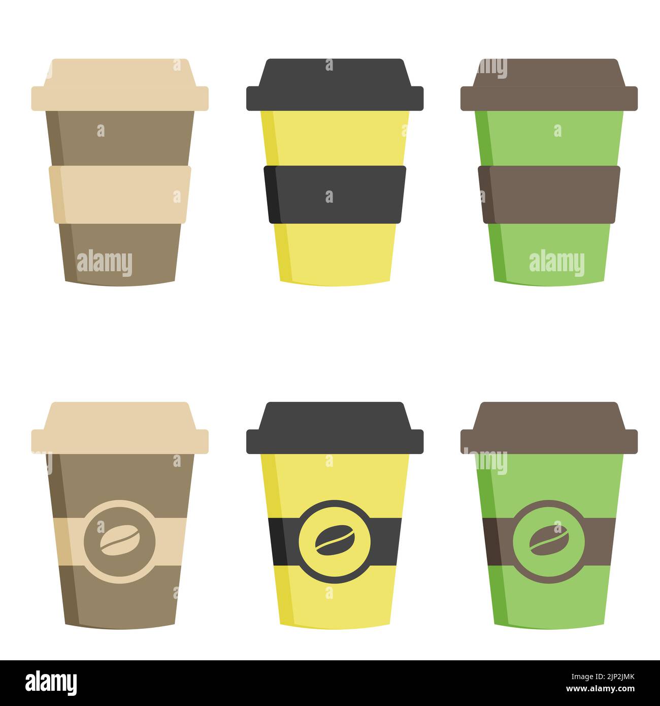 Köstliche Kaffeetasse aus Papier Symbol. Vektorgrafik Getränke Stockfoto