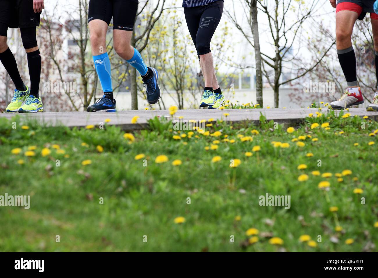 Sportler, Läufer, Marathon, Sportler, Athleten, Sportler, Bischöfe, Marathons Stockfoto