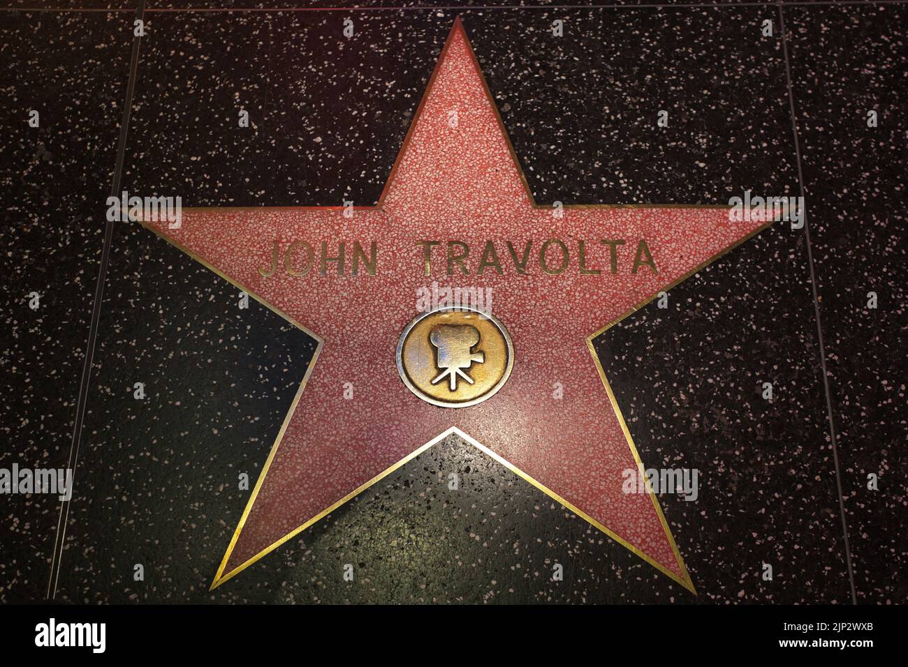 Star des Schauspielers John Travolta auf dem Hollywood Walk of Fame in Los Angeles Stockfoto