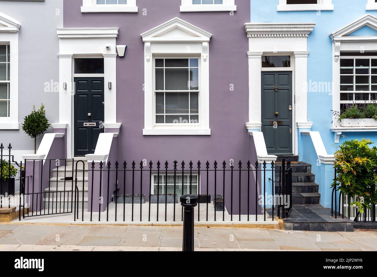 Reihenhaus, viktorianischer Stil, notting Hill, Reihenhäuser, viktorianischer Stil Stockfoto