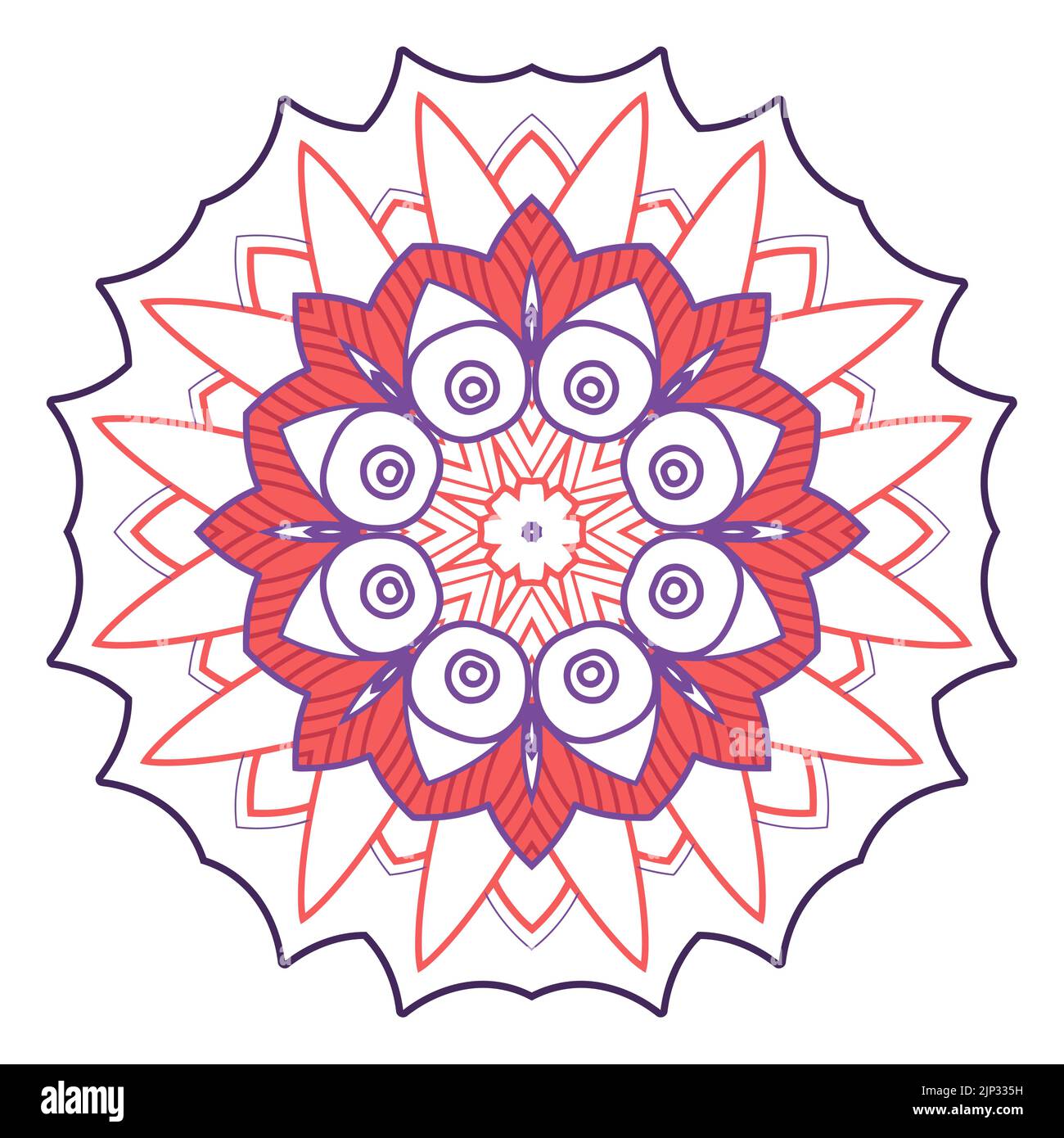 Dekorative Gradienten Färbung Mandala Vektor Illustration. Anti-Stress-Therapie-Muster. Stock Vektor