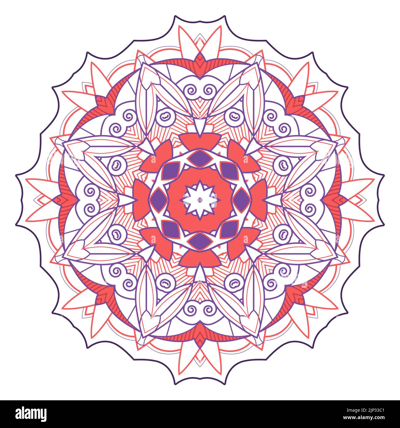 Dekorative Gradienten Färbung Mandala Vektor Illustration. Anti-Stress-Therapie-Muster. Stock Vektor