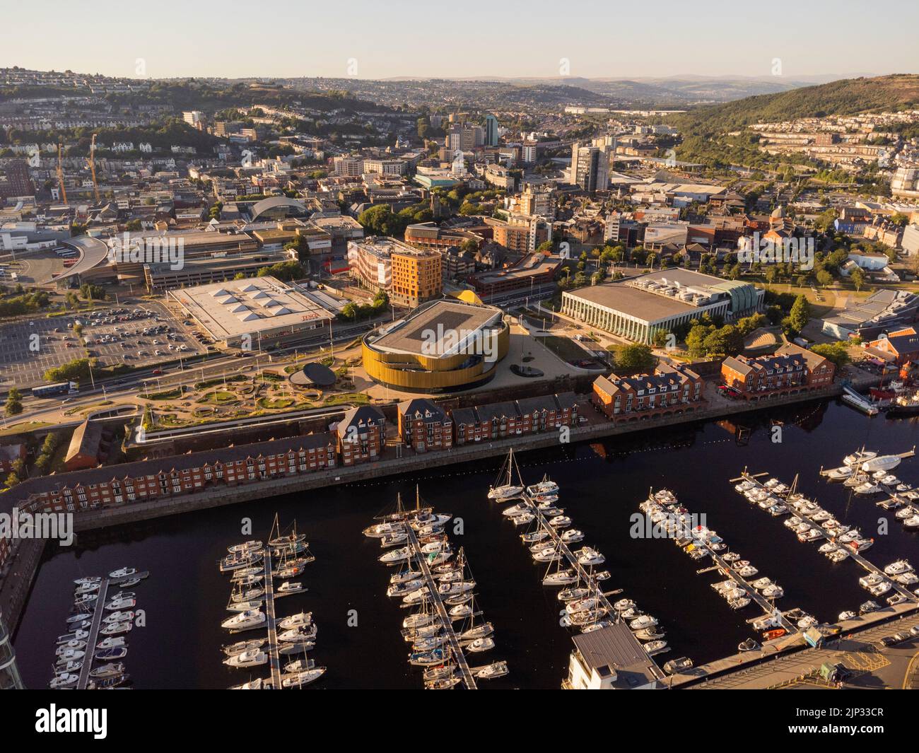 Luftaufnahmen der neuen Swansea Arena August 2022 Stockfoto