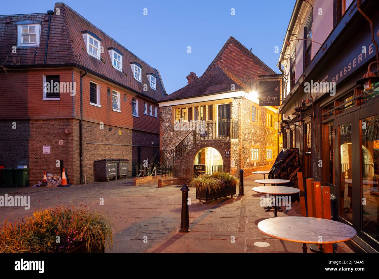 Morgendämmerung bei den Maltings in Salisbury, Wiltshire, England. Stockfoto
