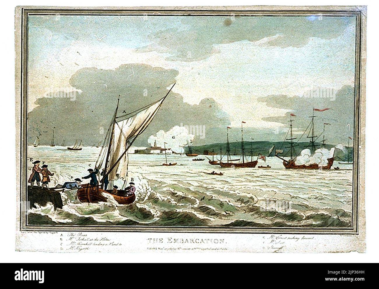 The Embarkation (Karikatur) Stockfoto