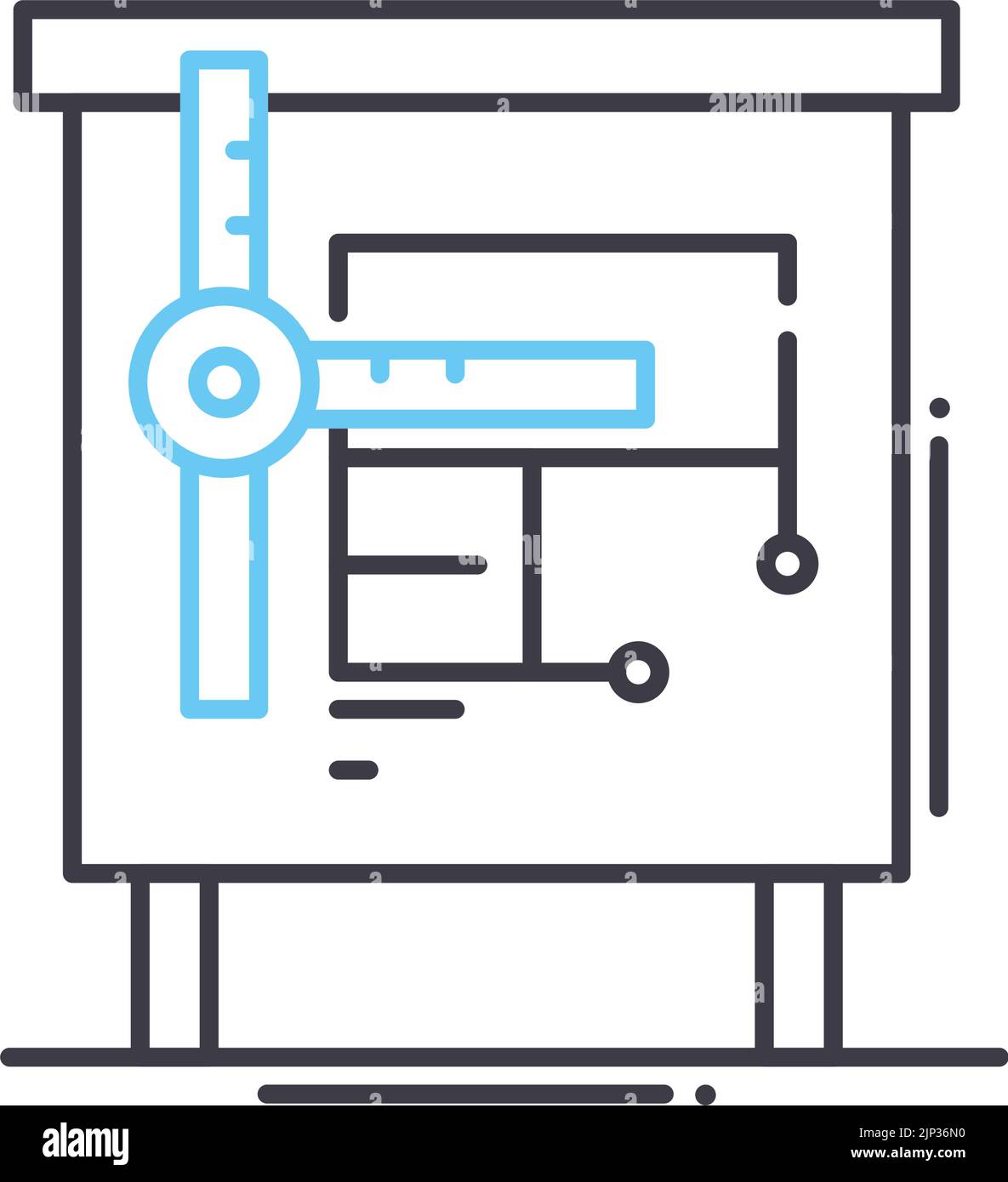 Architekturliniensymbol, Umrisssymbol, Vektordarstellung, Konzeptzeichen Stock Vektor