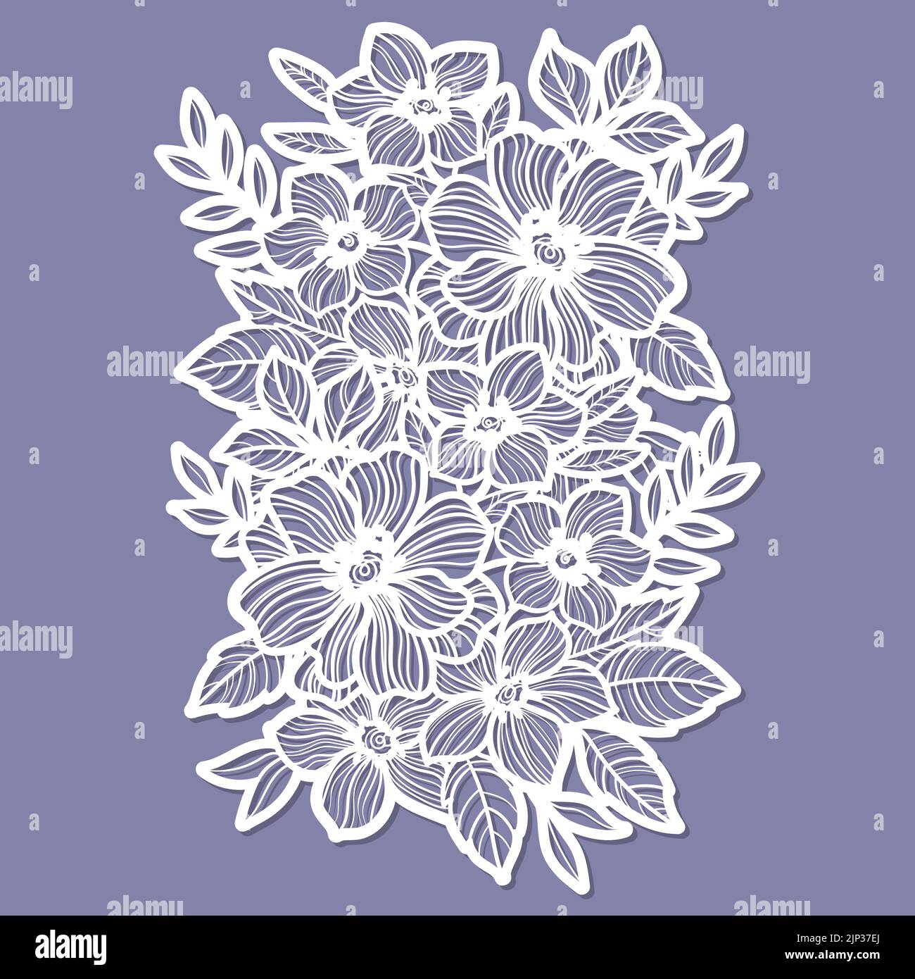 Schablone für Laserschneiden. Blumenstrauß. Blumen Stock Vektor