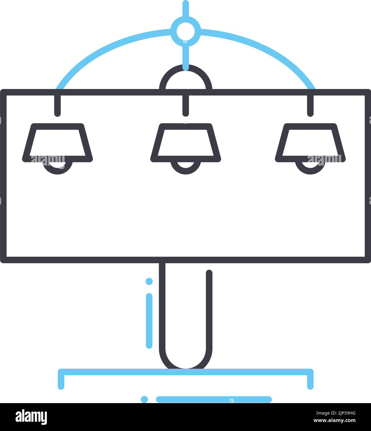 Billboard Promo-Linie Symbol, Umriss-Symbol, Vektor-Illustration, Konzept Zeichen Stock Vektor