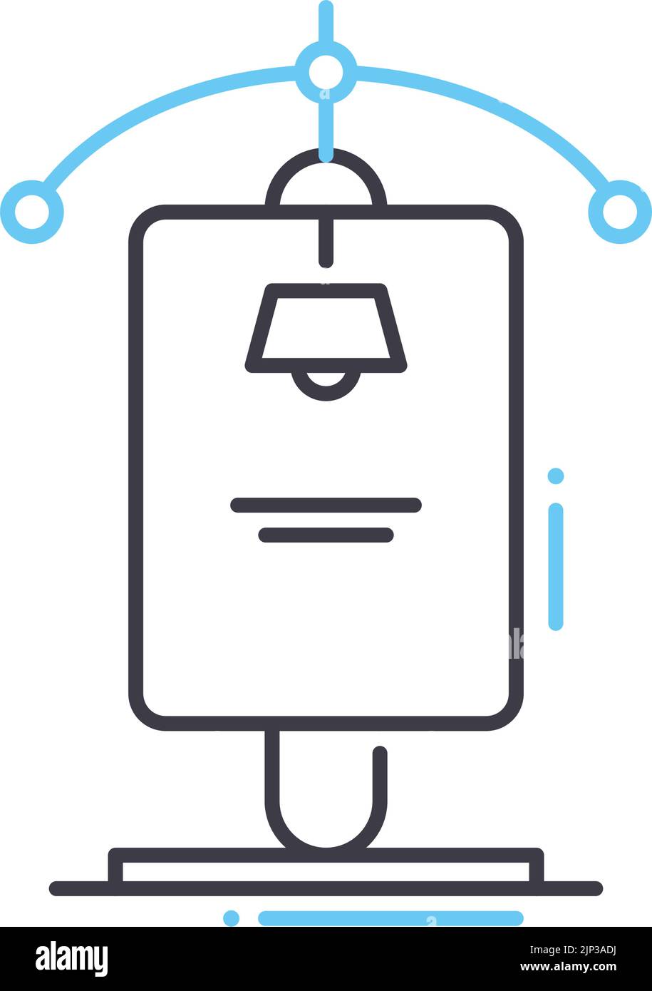 Werbestand Linie Symbol, Umriss Symbol, Vektor-Illustration, Konzept Zeichen Stock Vektor