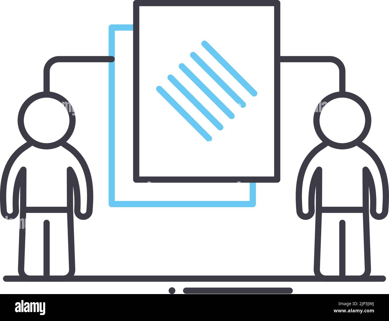 Zuordnungen Liniensymbol, Umrisssymbol, Vektordarstellung, Konzeptzeichen Stock Vektor