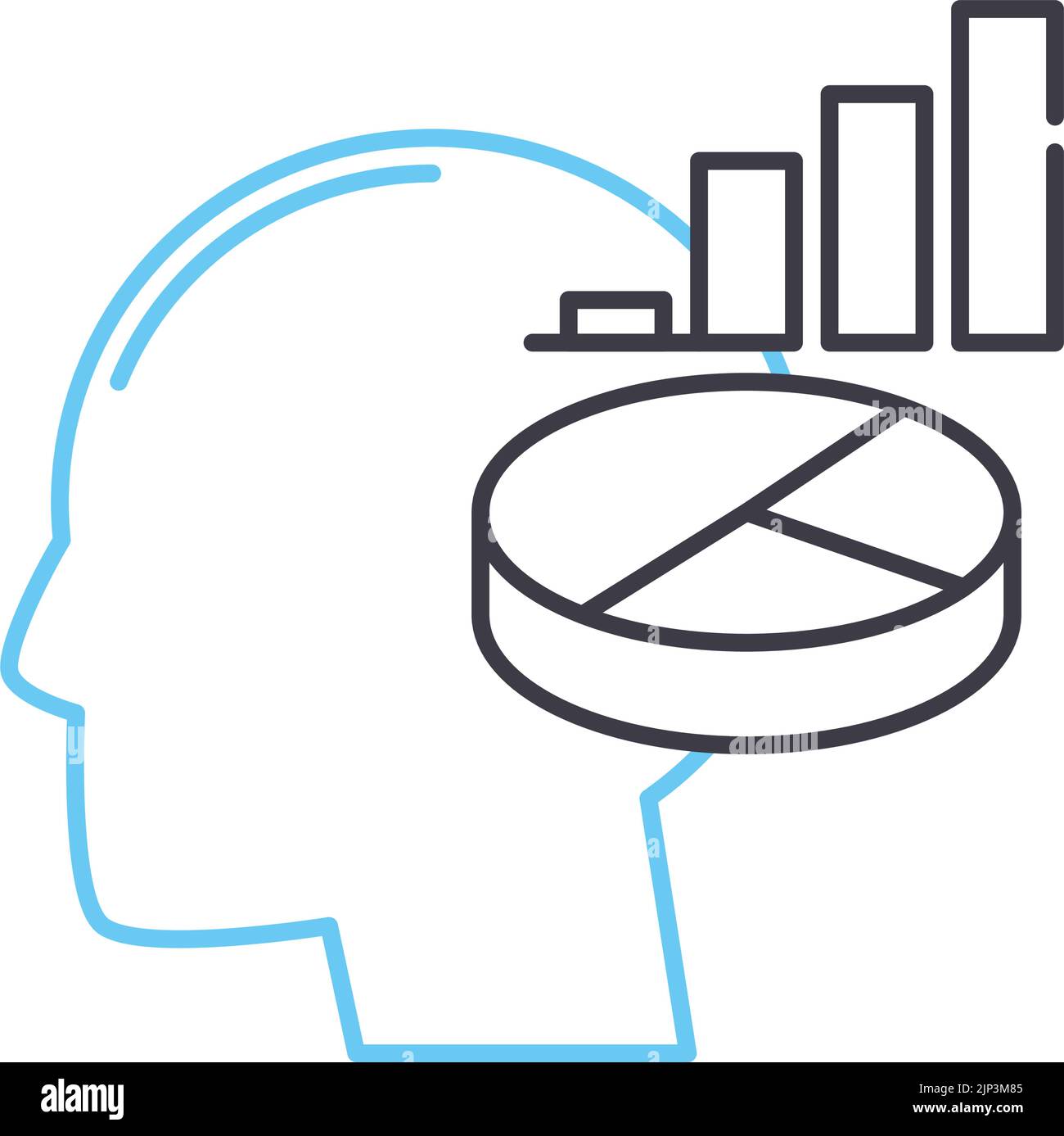 analyse Denkliniensymbol, Umrisssymbol, Vektordarstellung, Konzeptzeichen Stock Vektor