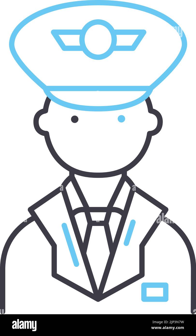 Luftkraftliniensymbol, Umrisssymbol, Vektordarstellung, Konzeptschild Stock Vektor