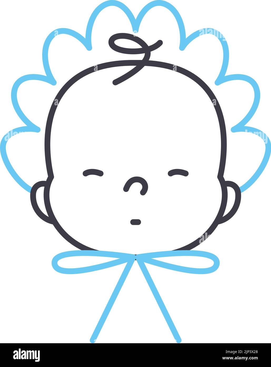 Haubenliniensymbol, Umrisssymbol, Vektordarstellung, Konzeptzeichen Stock Vektor