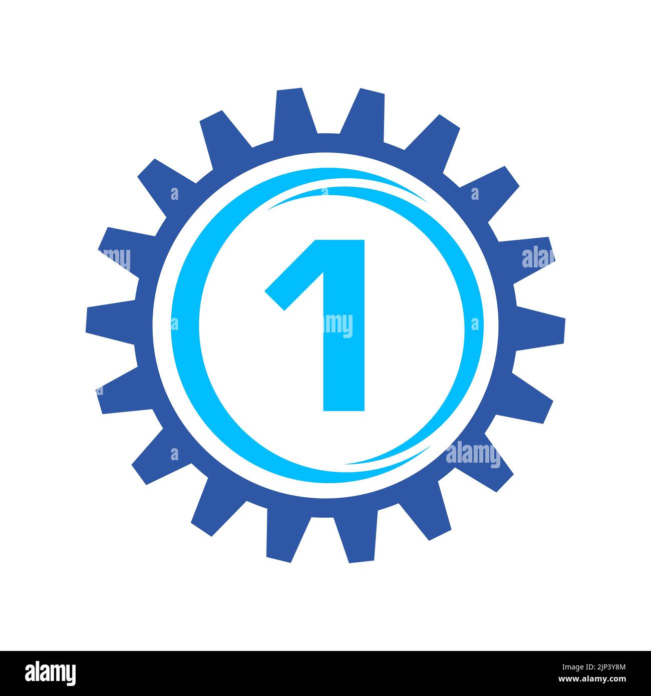 Design-Vorlage Für Das „Letter 1 Gear Logo“. Logo für Automobilausrüstung für die geschäftliche und industrielle Identität Stock Vektor