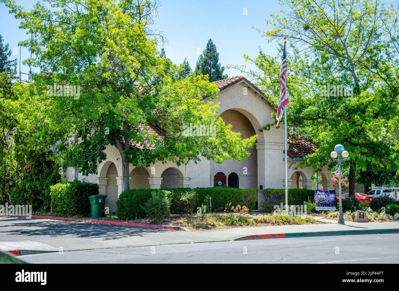 Das Polizeidezernat in der Stadt Calistoga im Napa Valley in Kalifornien, USA Stockfoto