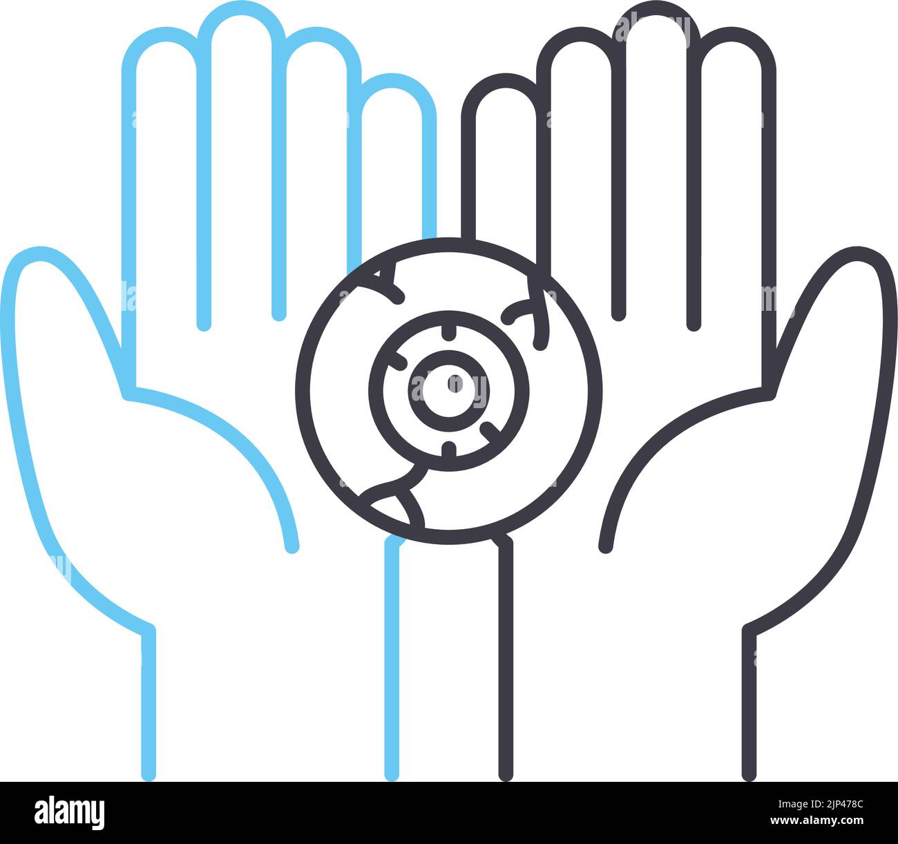 Künstliche Augenliniensymbol, Umrisssymbol, Vektordarstellung, Konzeptzeichen Stock Vektor