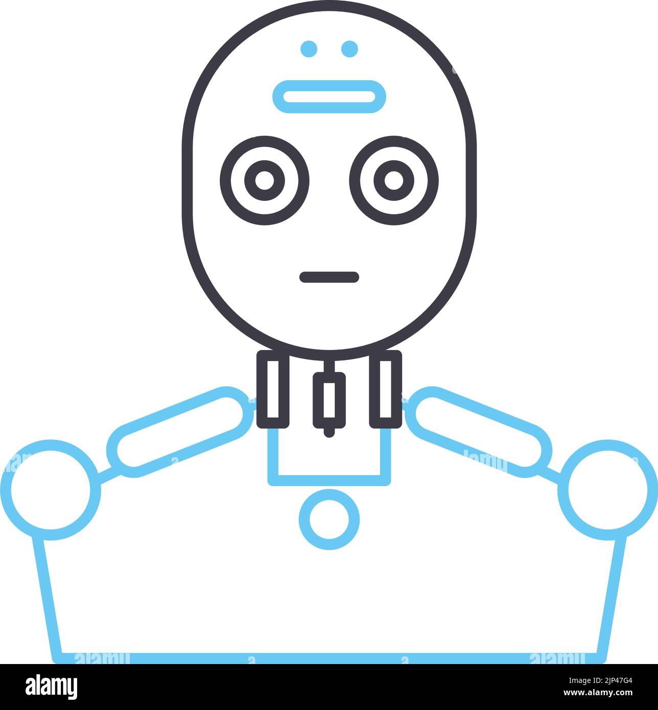 Künstliche Intellegence Linie Symbol, Umriss Symbol, Vektor-Illustration, Konzept Zeichen Stock Vektor