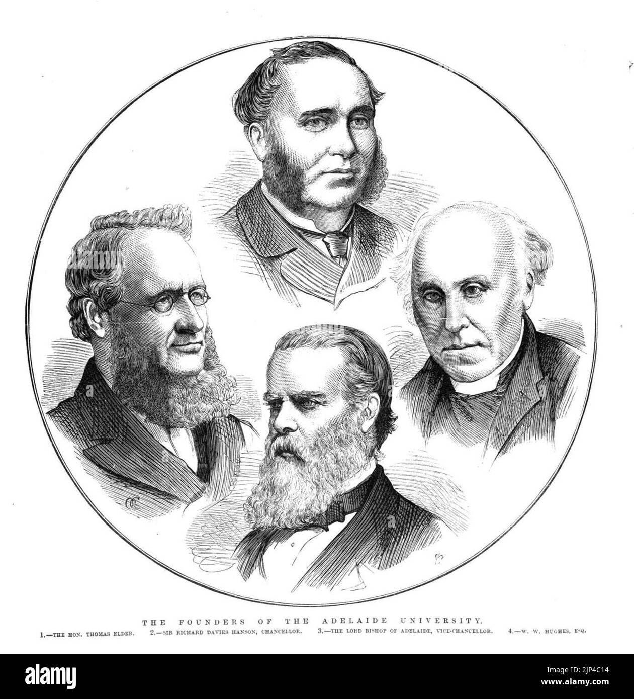 Die Gründer der Adelaide University von Samuel Calvert - Illustrated Australian News (1875) Stockfoto