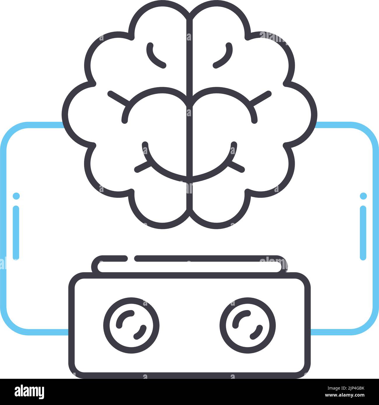 Künstliche Intellegence Linie Symbol, Umriss Symbol, Vektor-Illustration, Konzept Zeichen Stock Vektor