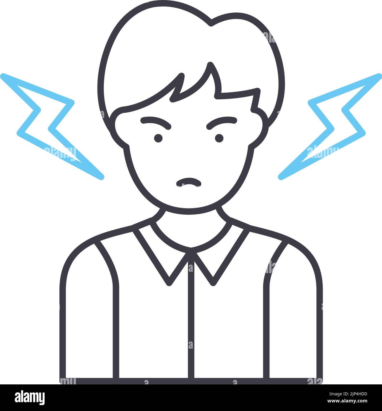 Zornliniensymbol, Umrisssymbol, Vektordarstellung, Konzeptzeichen Stock Vektor