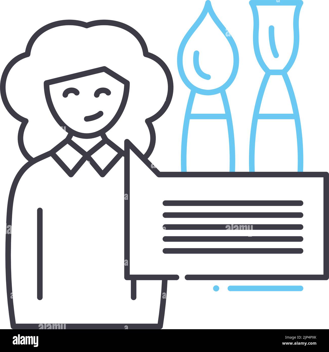 Kunst Bildung Linie Symbol, Umriss Symbol, Vektor-Illustration, Konzept Zeichen Stock Vektor