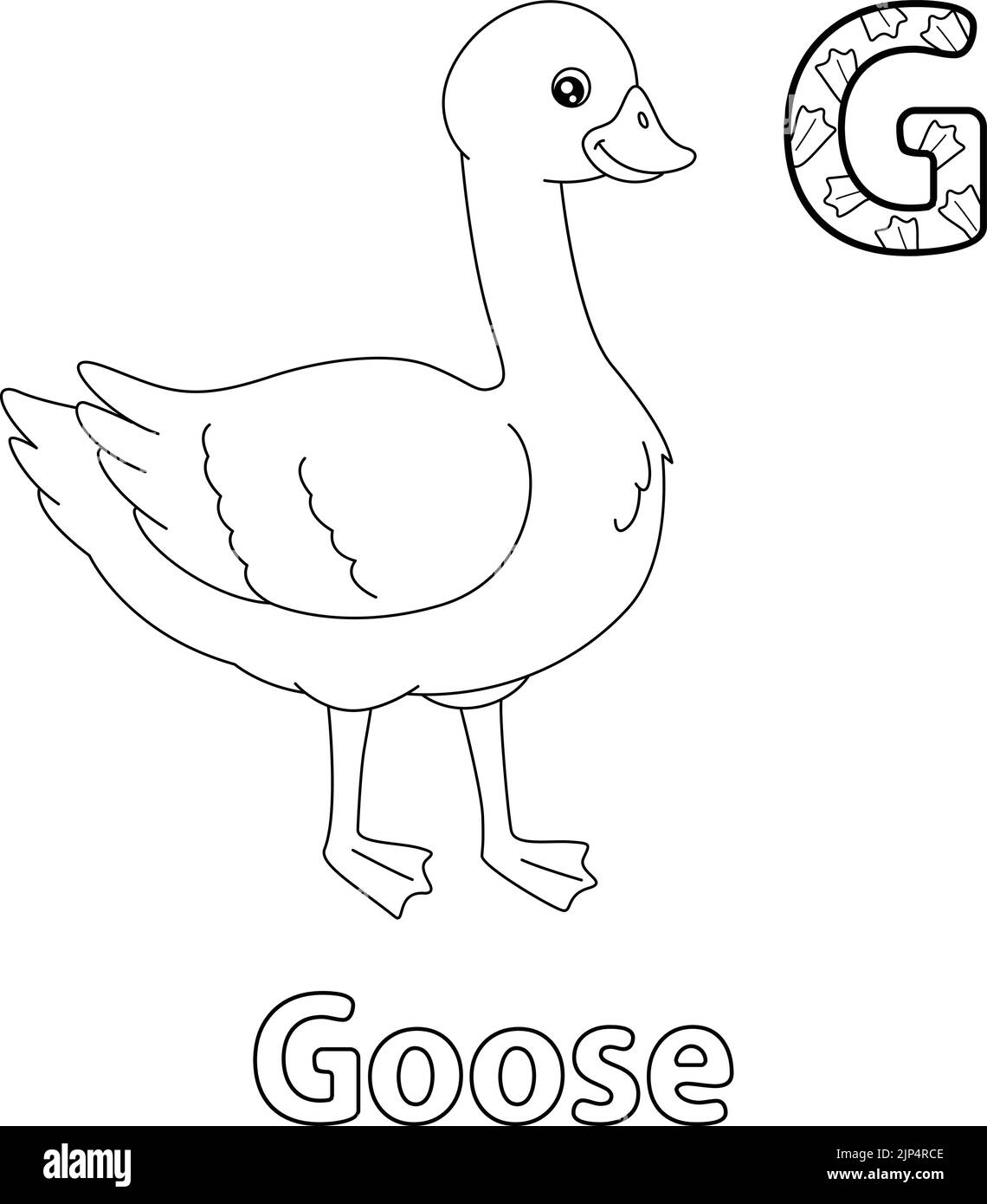Gans Alphabet ABC Malseite G Stock Vektor
