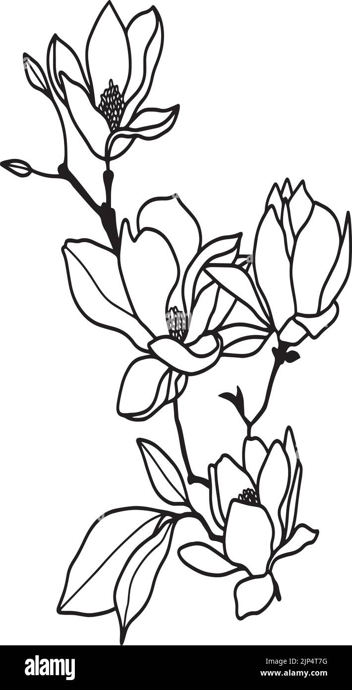 Eine vertikale Illustration von abstrakten Blumen auf weißem Hintergrund Stock Vektor