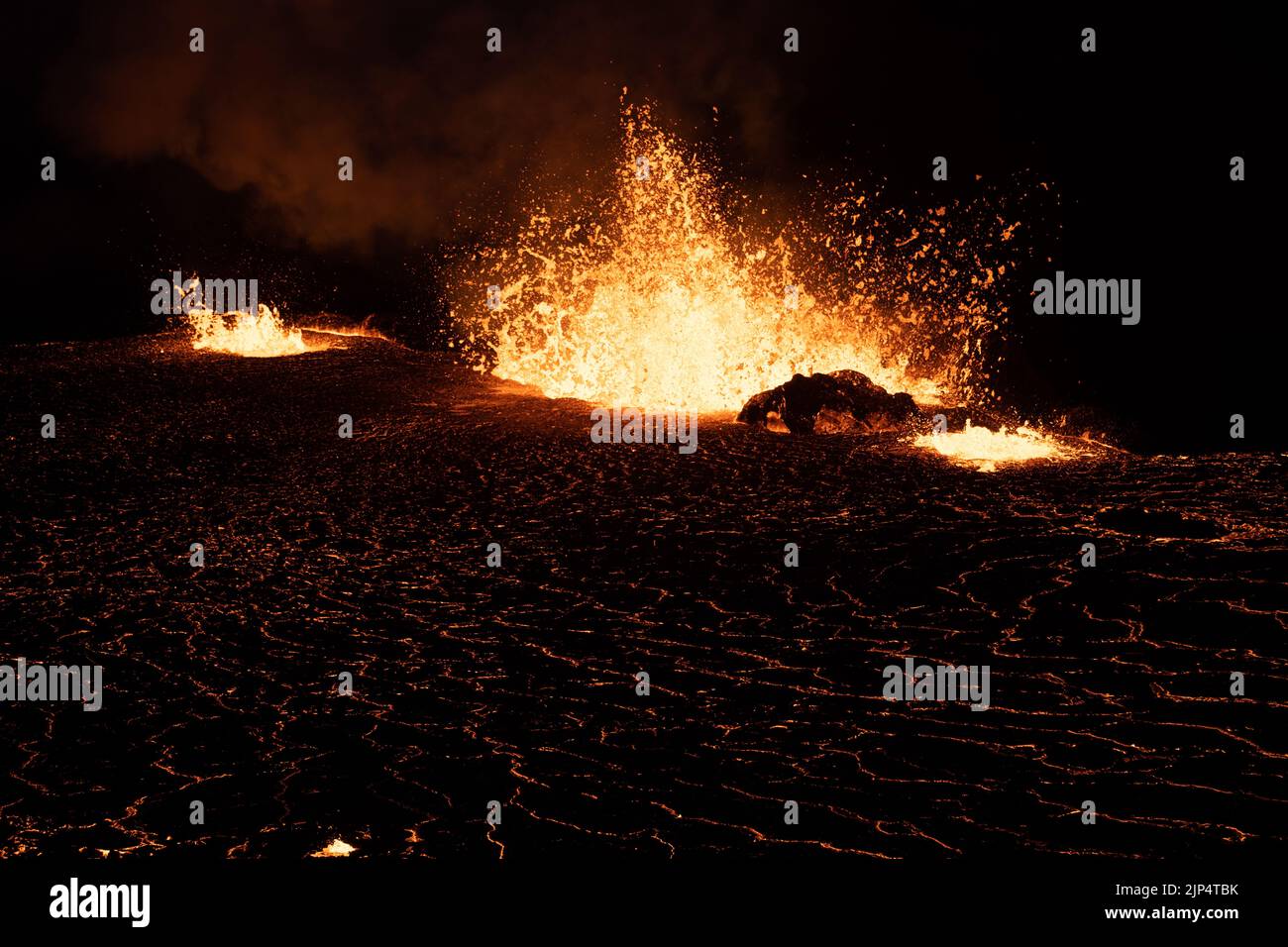 Meradalir Ausbruch des Fagradalsfjall Vulkans in Island 2022 Stockfoto