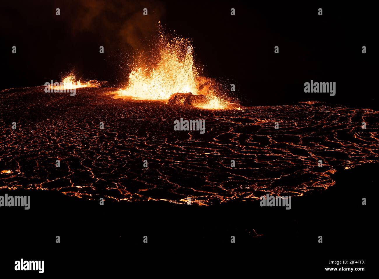 Meradalir Ausbruch des Fagradalsfjall Vulkans in Island 2022 Stockfoto