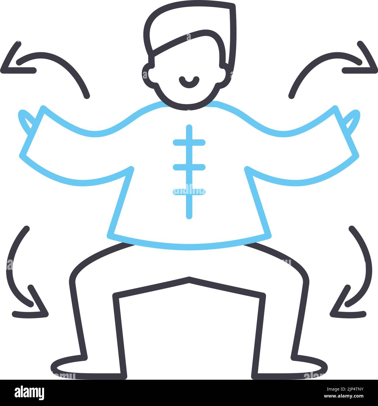Liniensymbol für Körperbewegungstherapie, Umrisssymbol, Vektordarstellung, Konzeptzeichen Stock Vektor