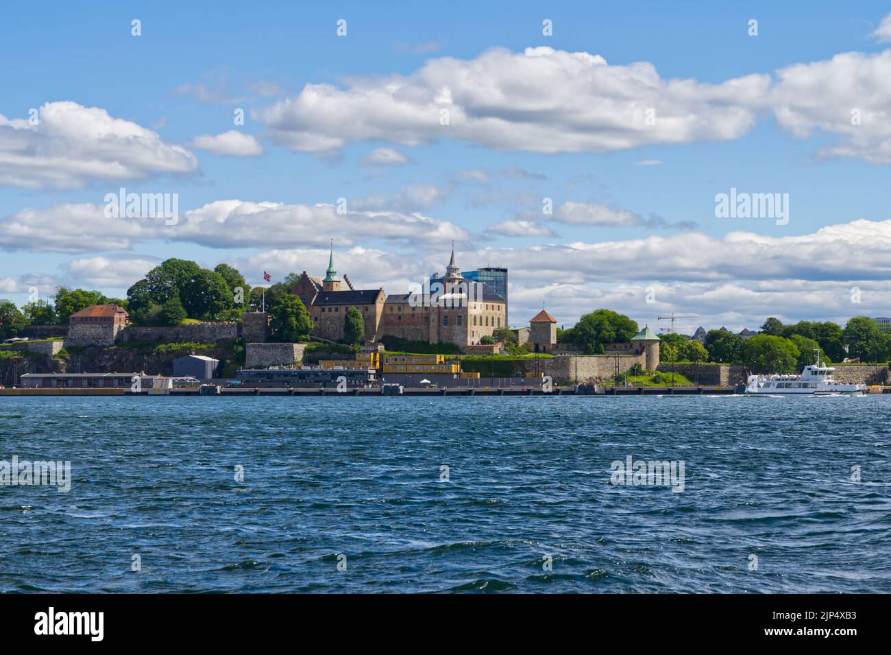 Oslo Schloss „Akershus“ in Norwegen Blick auf das Meer in Nordeuropa Stockfoto